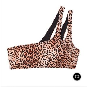 Victoria’s Secret Lagos Cutout One Shoulder Swim Top in Natural Leopard